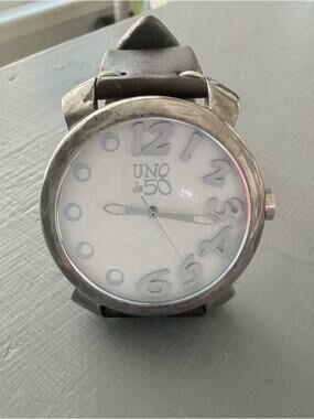 Uno de 50 Wide Leather Band Watch